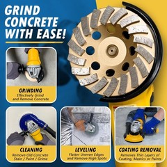 High-Efficiency 4.5″ Diamond Grinding Wheel for Concrete & Masonry – 13300 RPM