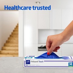 Medline FitGuard Touch Nitrile Exam Gloves, Disposable, Powder – Free, Cobalt