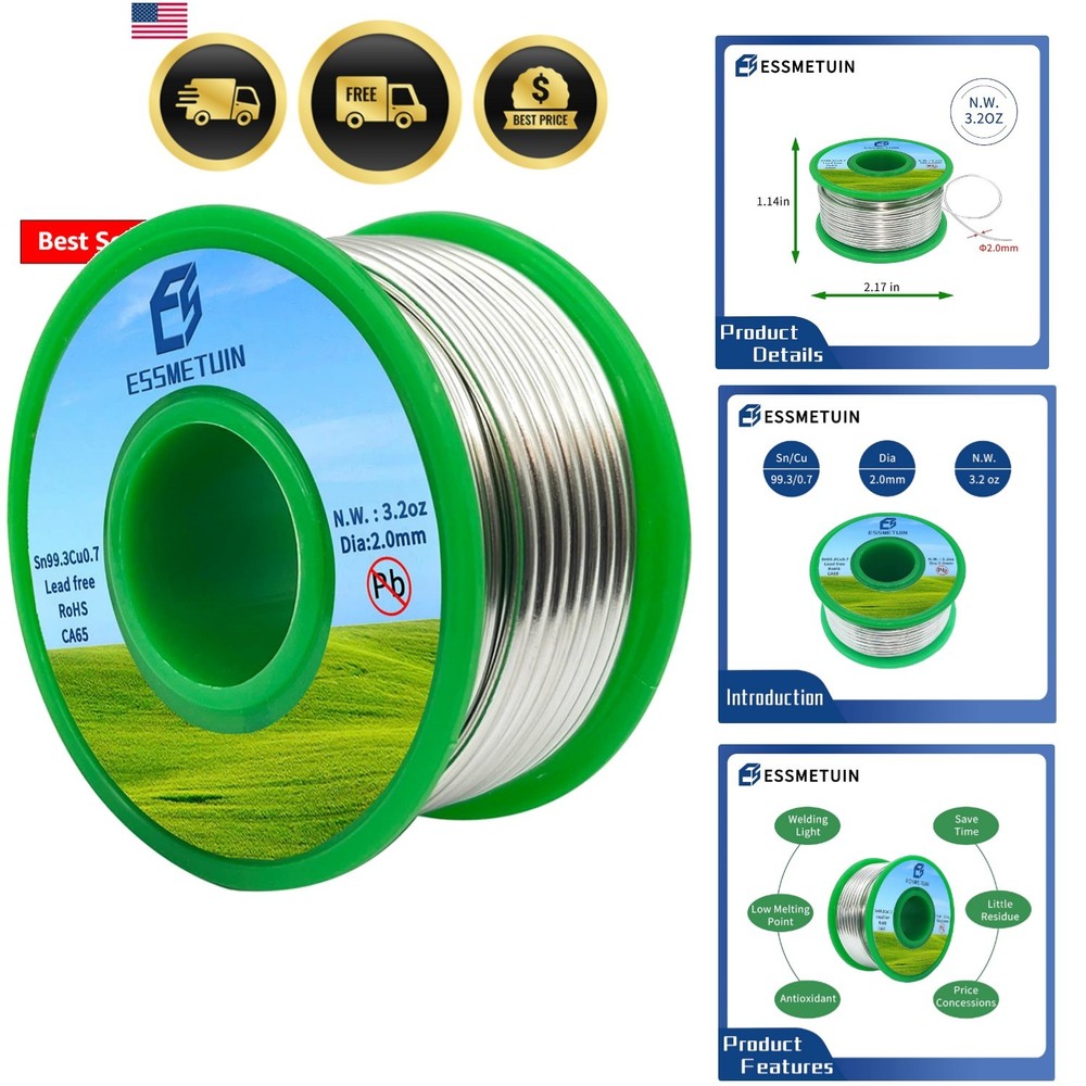 Lead Free Solder WireSn99.3Cu0.7 For Plumbing Solder/Stained Glass/Crafts/Jew…