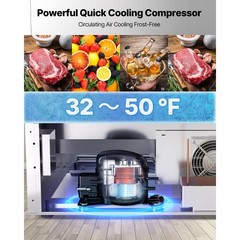 24 Inches Undercounter Refrigerator Stainless Steel Dual Drawer Fridge for Home