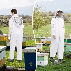 Professional Sting-Proof Full Body Beekeeping Suit, Polycotton Bee Suit with Glo