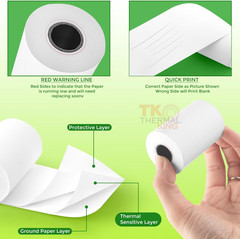 (100 Rolls) 2 1/4″ X 85′ Thermal Paper, POS Receipt Paper for Retail Business Ca