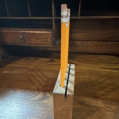 Wood Pencil Holder Desk Organizer Block “This Teacher Makes the Grade”