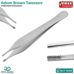 Dental Adson Brown Straight Thumb Tweezers Tissue Forceps Surgical Instruments
