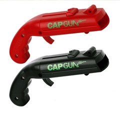 Cap Shooting Bottle Opener Gun – Launches Caps for World Cup L, black red