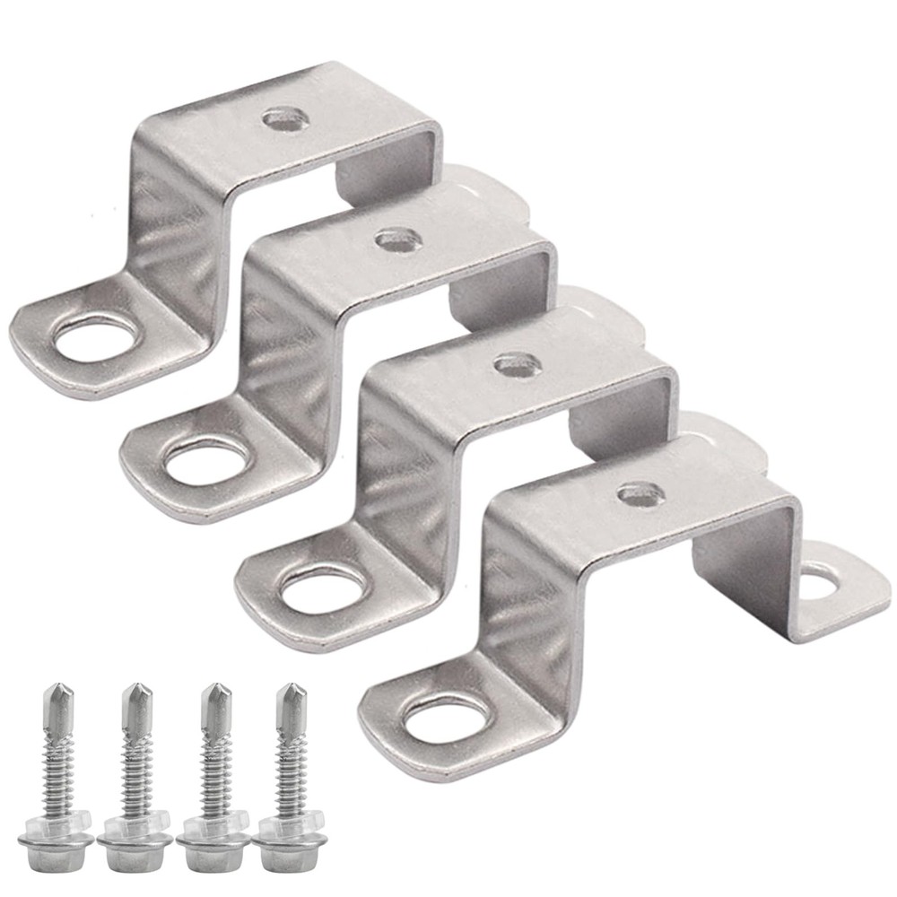 4Pcs U Shaped Connector Bracket 304 Stainless Steel Heavy Duty Perforated Squ…