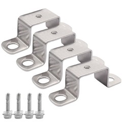 4Pcs U Shaped Connector Bracket 304 Stainless Steel Heavy Duty Perforated Squ…