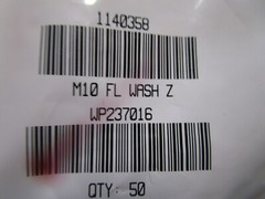 M10 x20mm OD DIN 125 Low Carbon Zinc Steel Type A Gen Purpose Flat Washer QTY 50