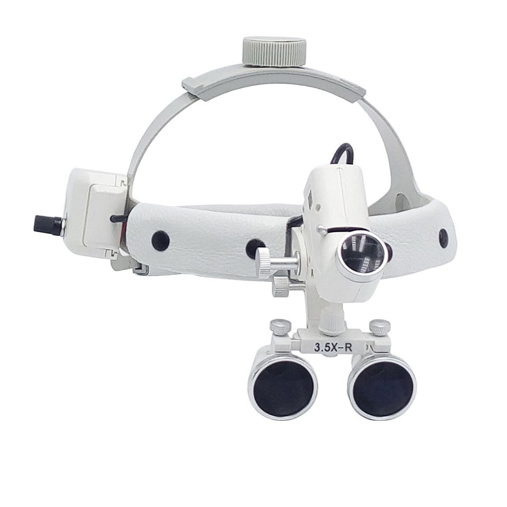 3.5X-R Dental Surgical Headband Binocular Loupes & LED Head Light 5W Headlight