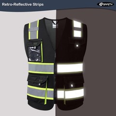 Reflective Safety Vests High Visibility Vest w Pockets Mesh ANSI/ISEA Osha LARGE