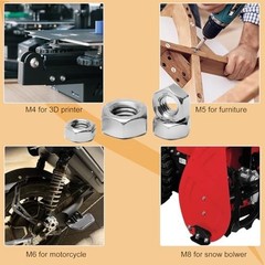 100Pcs M5-0.8 Hex Nut, 304 Stainless Steel, M5 X 0.8Mm Tiny Nuts Fasteners, Hex