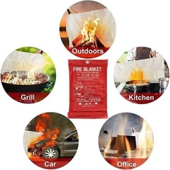 4 PACK FIRE BLANKET Fiberglass Hero 39”x39” Emergency Home Retardant Prepared