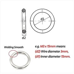 A2 Stainless Steel Heavy Duty Solid Metal O Ring Welded Smooth Round Rings
