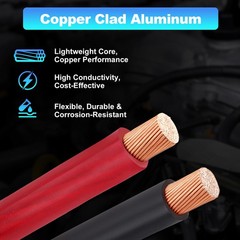 1/0 AWG 40FT Battery Cable 1/0 Gauge Wire Copper Clad Aluminum CCA Amp Wiring