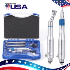 Dental High & Low Speed Handpiece Air Turbine kit Push Button Air Motor 4 Holes