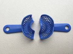 2Pcs/10Pcs Dental Autoclavable Plastic-Steel Impression Trays Blue Denture Model