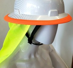 2 PC. FX SAFETY HARD HAT NECK SHIELD HELMET SUN SHADE HI VIS REFLECTIVE STRIPE