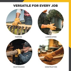 Wells Lamont Leather Work Gloves For Men Cowhide Reinforced For Construction
