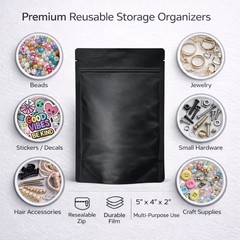 100 Pack 3.5g Mylar Bags Assorted Designs Smell Proof Resealable Zip Pouches