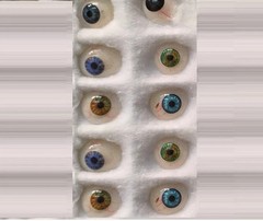 50 Pcs Vintage Human Prosthetic Eyes Antique Glass Artificial Mix Eyes OPTOMETRY