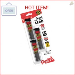 Pentel Super Hi-Polymer Lead Refills, (0.5 mm), Fine, HB, Pack of 3, 90 Pieces (