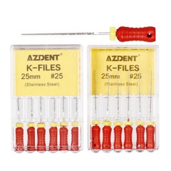 AZDENT Dental Endo Root Canal Files Stainless Steel K-Files Hand Use 25/21mm