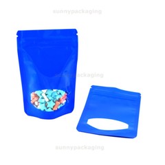 100 Pcs Colorful Stand Up Zip lock Pouches With Clear Window Food Storage Bags
