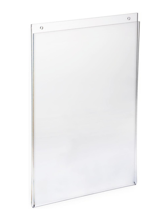 Wall Mount Sign Holder 8.5×11″ Clear Plastic Top Quality AZM Display