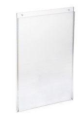 Wall Mount Sign Holder 8.5×11″ Clear Plastic Top Quality AZM Display