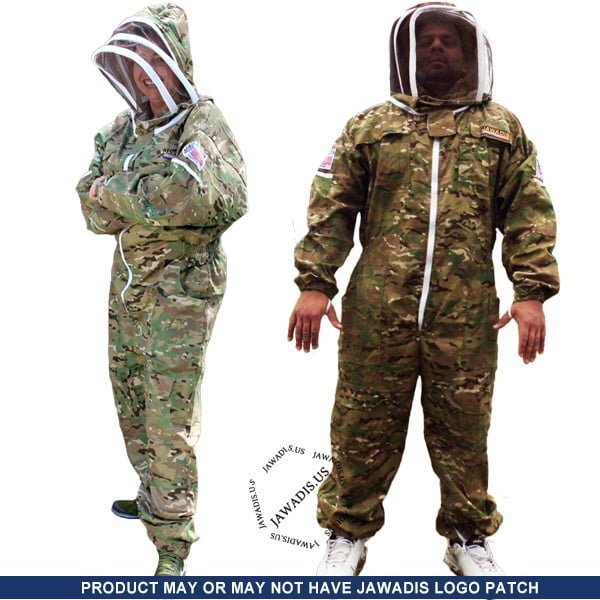 Medium Adult Beekeeper Full Bee Suit with Fence Veil – Camouflage Conceal Green
