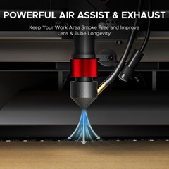 OMTech 45W K40+ CO2 Laser Engraver Marker 8x12in Desktop Machine W/ Rotary Axis