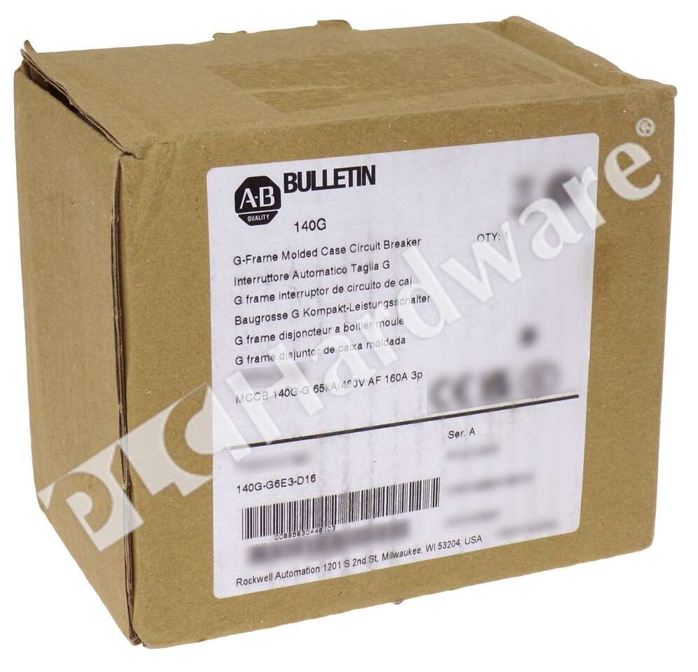 Open Pre-owned Allen Bradley 140G-G6E3-D16 /A 160A 3-P G Frame Circuit Breaker