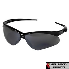 12 PAIR KLEENGUARD NEMESIS SAFETY GLASSES BLACK FRAME/SMOKE MIRROR LENS 25688