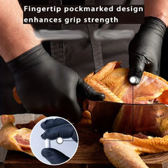 50/10PCS Disposable Black Nitrile Gloves Latex Free Waterproof Durable Suitable