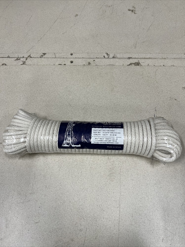 100′ Ft X 5/16′ Super Strong Solid Braided Rope 1200 LB Breaking Strength