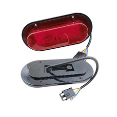12V Red LED Oval Warning Tail Light Tractor Cab RearFender Rear Light Re 30-3…