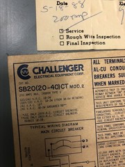 Generator Interlock Kit , Challenger 200 Amp Panel,Westinghouse 200 amp panel