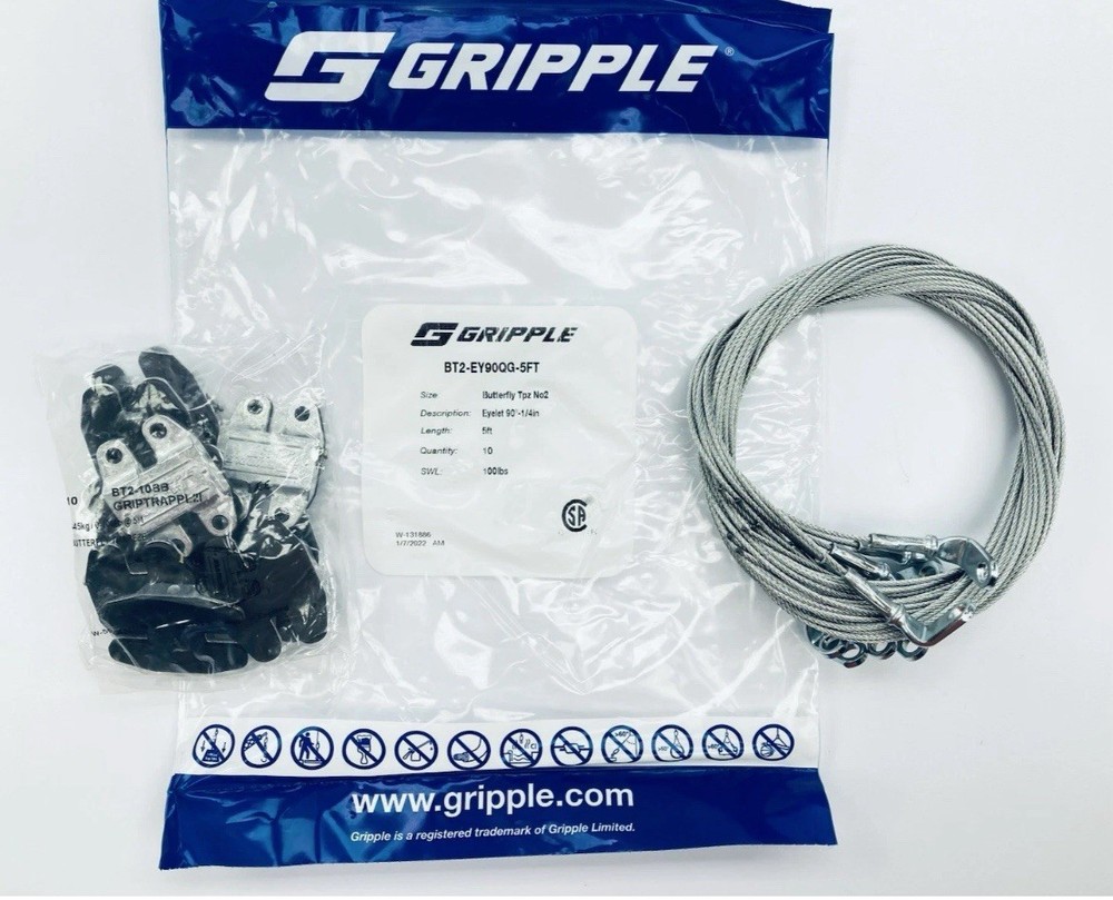 Gripple 90 Degree Eyelet Cable Butterfly Duct Trapeze Hanger No. 2