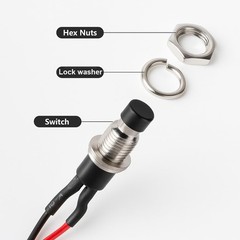3V-6V-12V-24V-230V/1A 10pcs 7mm Black Prewired Mini Momentary Push Button,SPST