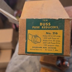 Bussmann 216 Copper Fuse Reducers, 1 Pair, 60A 250V / 30A 600V three pair