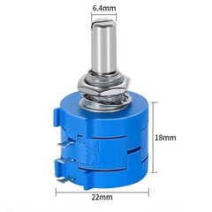 2/4/6Pcs 10-100K Ohm 3590S Rotary Wirewound Precision Potentiometer Pot 10-Turn