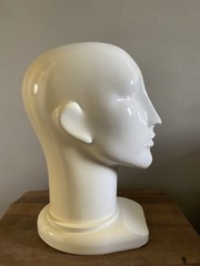 Vintage Plastic Abstract Adult Unisex Mannequin Heads Pair
