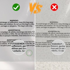 Clear Poly Bags with Suffocation Warning 6×9,9×12,10×13,11×14,12×15,12×20,14×20