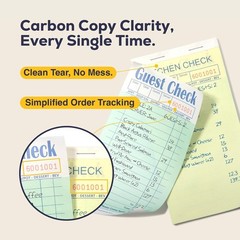 Restaurant Server Note Pads 2500 Sheets – 50 Pads Carbonless