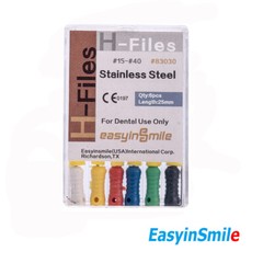 10packs Dental Endodontic H-Files Hand Use Stainless Steel #15-40 25mm