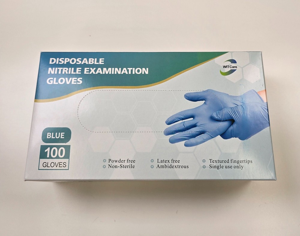 New WITCARE Disposable Nitrile Examination Gloves X-LARGE – 100 Gloves/Box