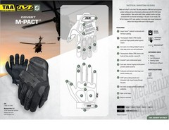 Mechanix Wear TAA Covert M-Pact Tactical Impact Gloves Size Med, XL, and XXL