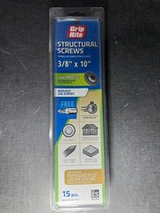 Grip Right Structural Screws 3/8”x 10” 1 Box=15 Pcs