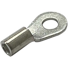 (100) Non-Insulated 16-14 Gauge #6 Ring Terminal Uninsulated Wire Connector USA