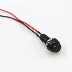 2x Black Round Circle ON/OFF Push Button Switch Wire Car/RV DC 12V AC 125V/250V